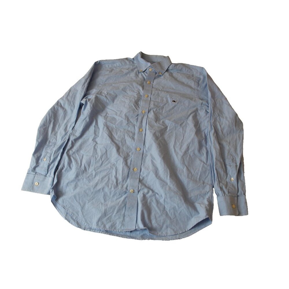 vineyard vines Mens Medium Blue Slim Fit Tucker Shirt 100% Cotton Long Sleeve M